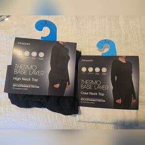 2 Primark Black and White Thermo Base Layer Tops